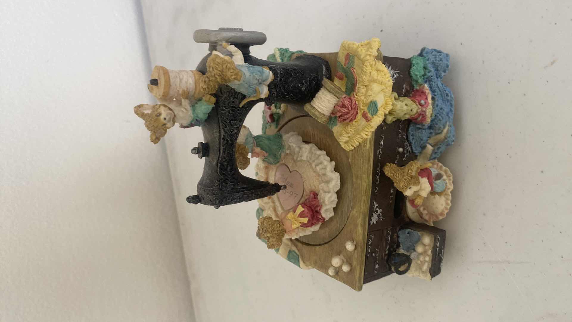 Photo 1 of SEWING MUSIC BOX PLAYS WHISTLE WHILE YOU WORK & HOUSE LARGEST 5” x 6”