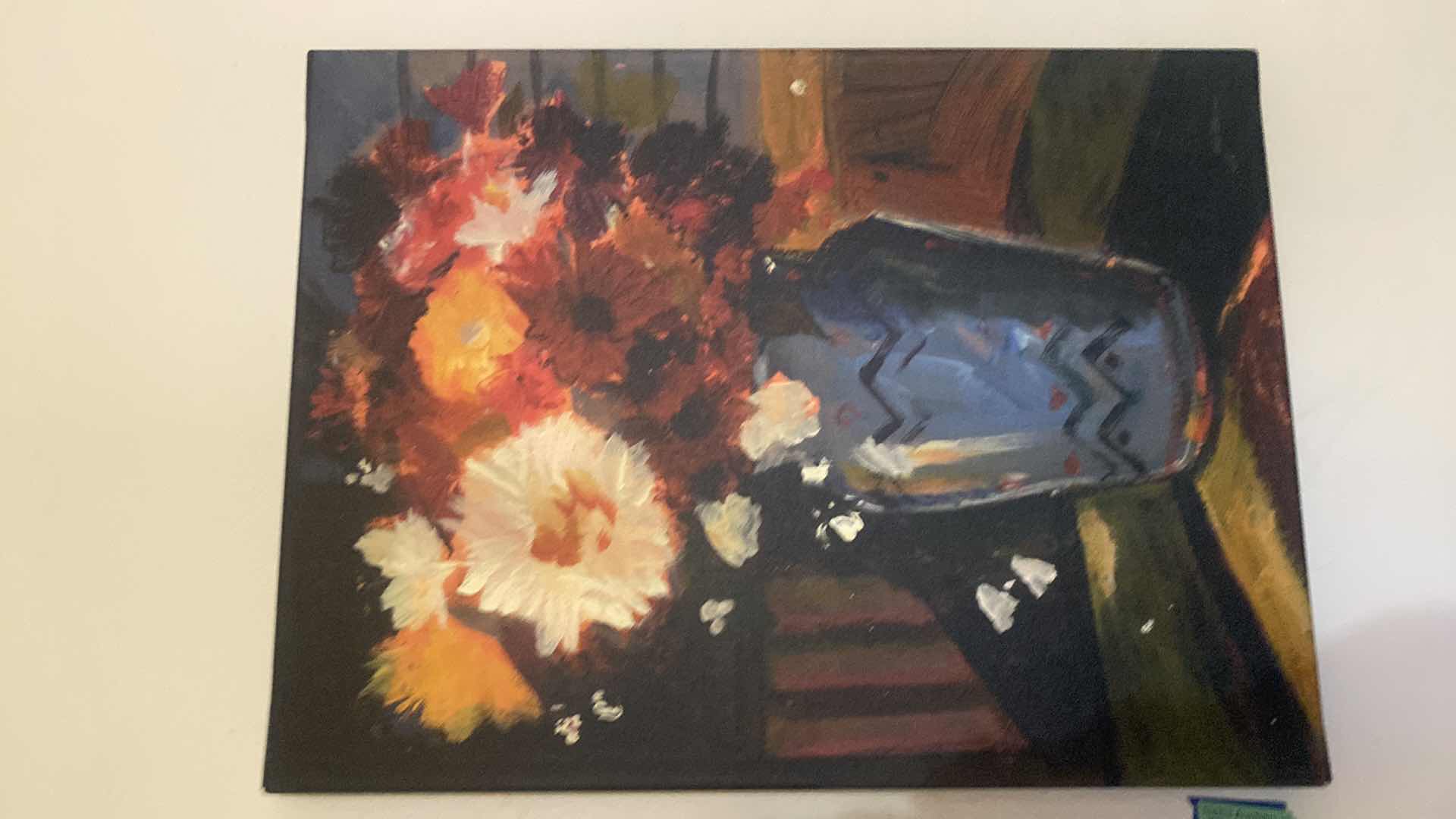 Photo 1 of FLORAL PRINT ON CANVAS SIGNED ARTWORK 18” x 24”