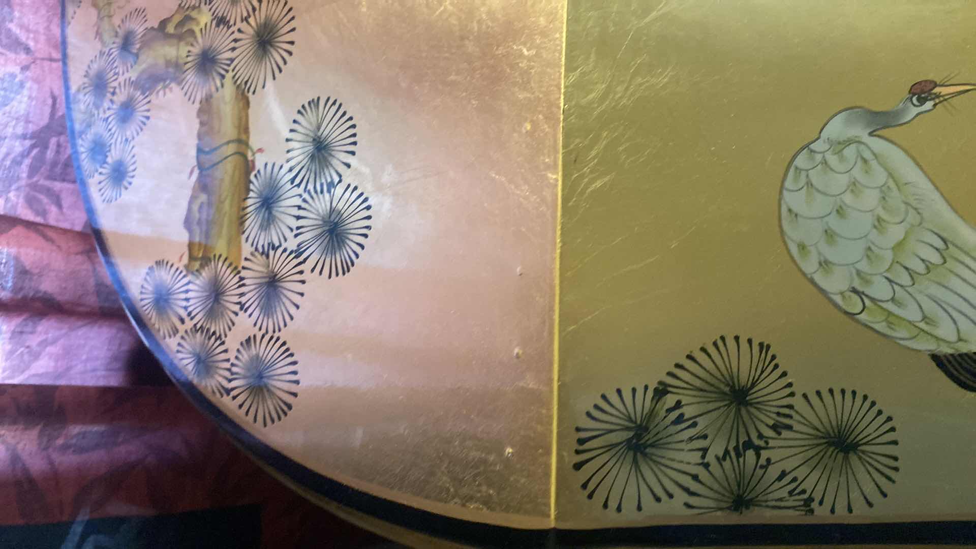 Photo 1 of GOLD LEAF CRANE HARPSICHORD STYLE DESK & CHAIR 46” x 26” H40”