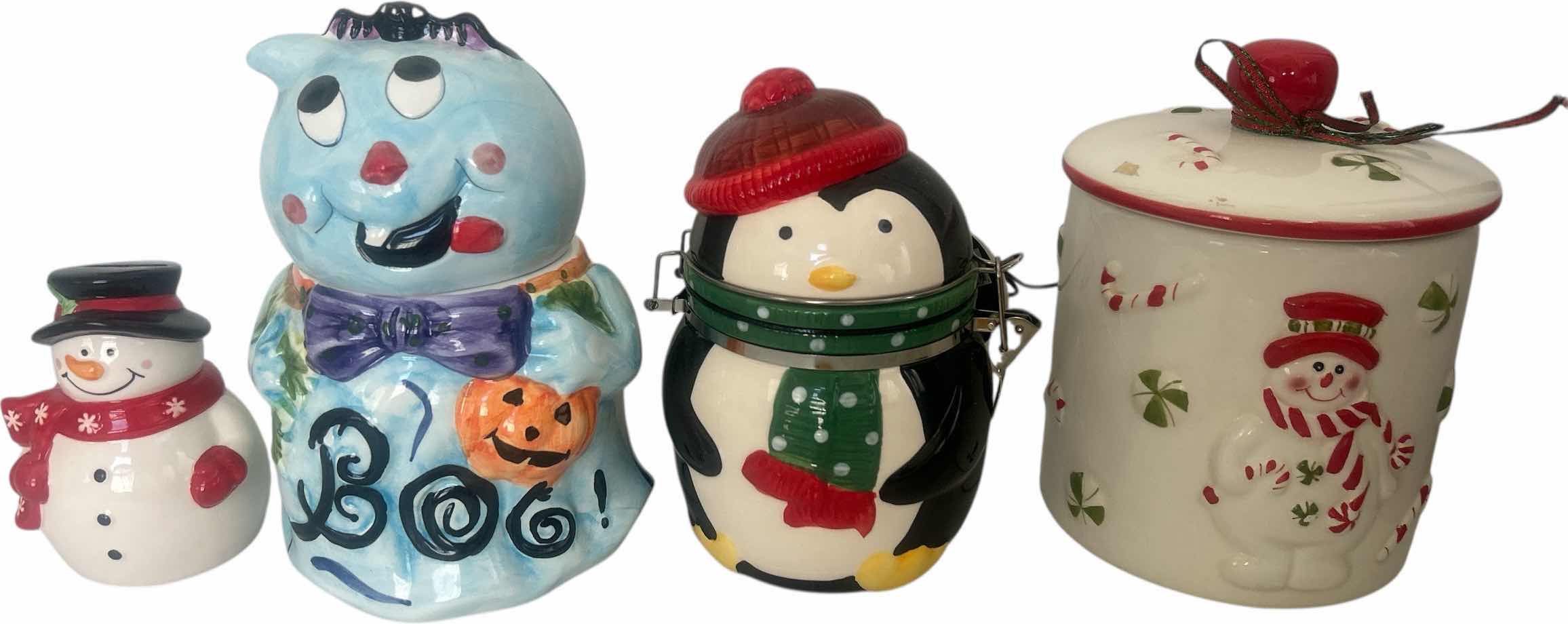 Photo 1 of SEASONAL COOKIE JARS, CANISTER AND BANK (TALLEST 9”)