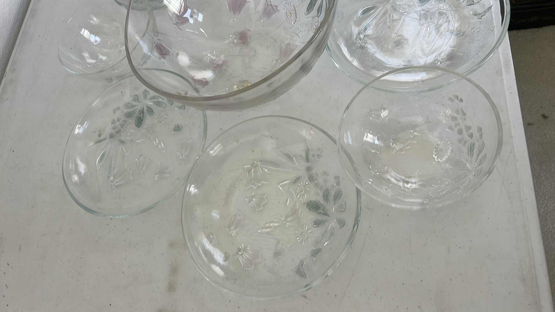 Photo 1 of SALAD BOWL, 5 PLATES 7.25” AND 3 SMALL BOWLS &  13” ROUND PLATTER