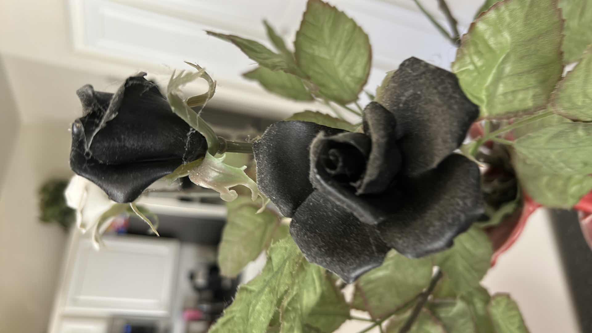 Photo 1 of CERAMIC VASES H 14” WITH PORCELAIN FLOWERS