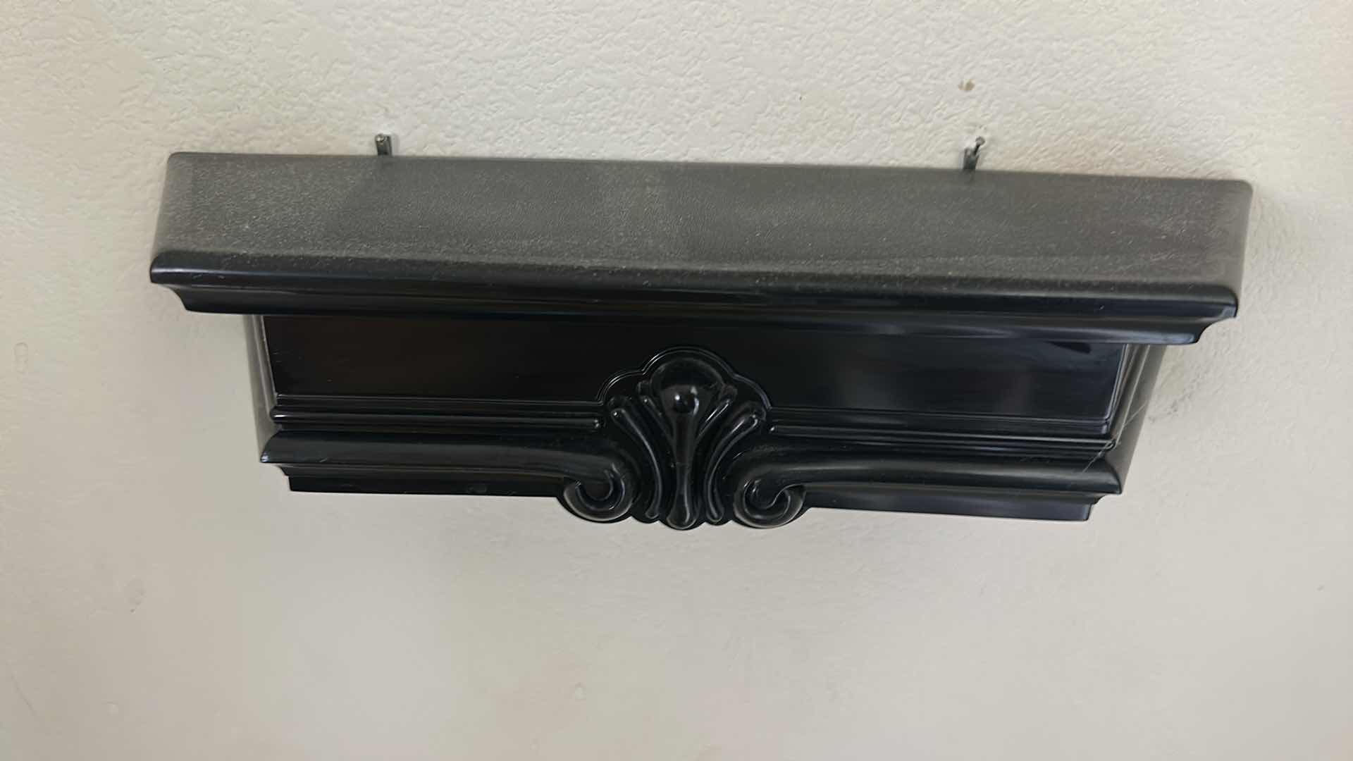 Photo 1 of WALL DECOR- MIRROR 14“ x H22 1/2“, SHELF AND 2 CANDLE SCONCES