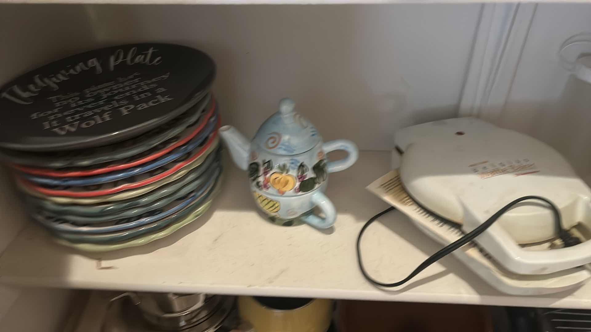 Photo 1 of 2 SHELVES OF KITCHEN ITEMS, BELGIUM WAFFLE BAKER, MUKA EXPRESS, CAPPUCCINO MAKER AND MORE