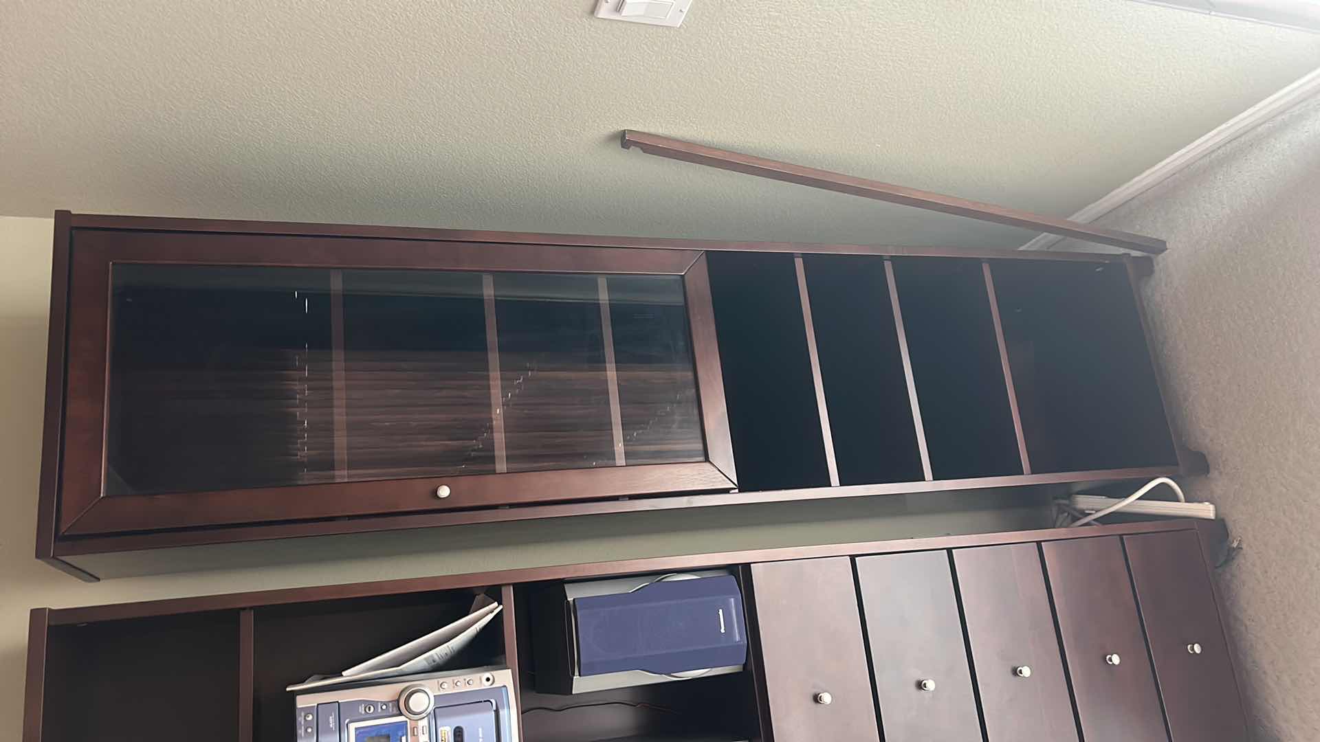 Photo 1 of 6’ WOOD BOOKSHELF / CURIO CABINET 17” x 11 1/2” x H6’