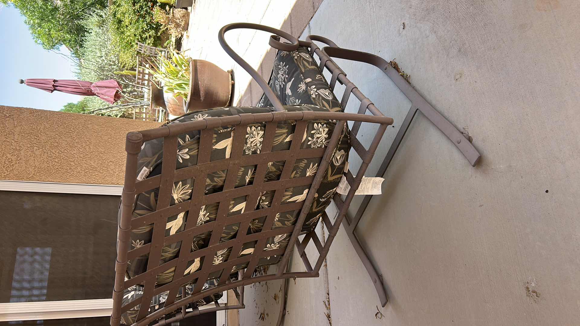 Photo 1 of METAL OUTDOOR PATIO CHAIR WITH CUSHIONS 25 1/2“ x 33“ x H36“