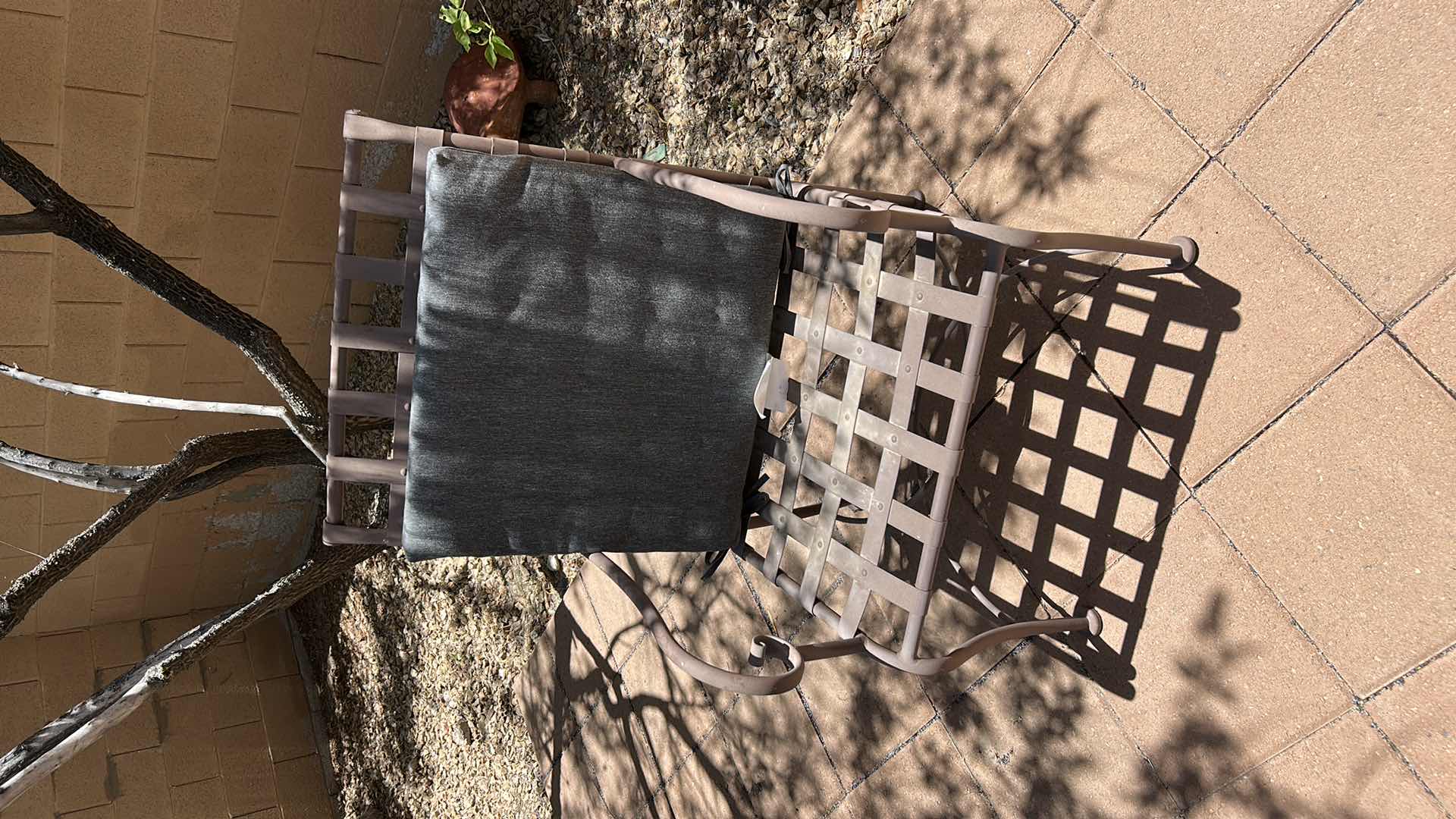 Photo 1 of METAL OUTDOOR PATIO CHAIR WITH CUSHION 22” x 22” by 37“