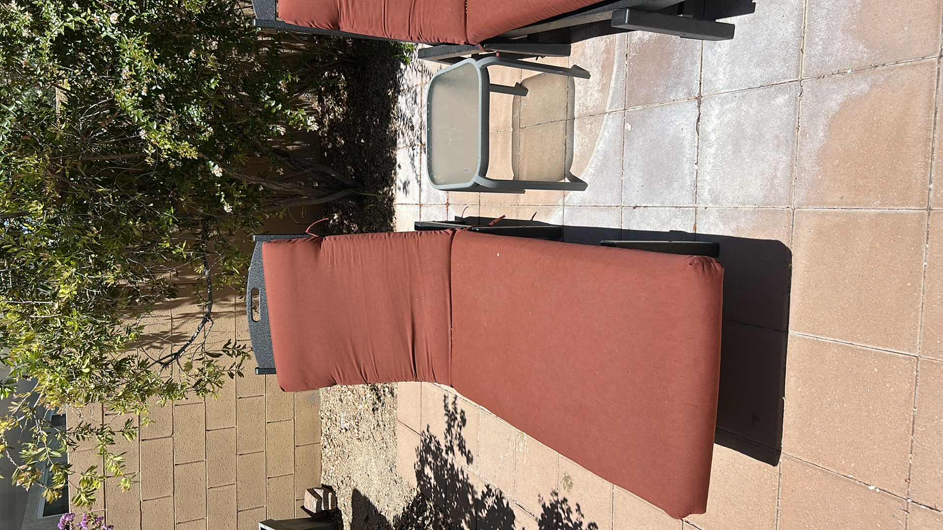 Photo 1 of OUTDOOR RECLINER WITH CUSHION & SMALL TABLE