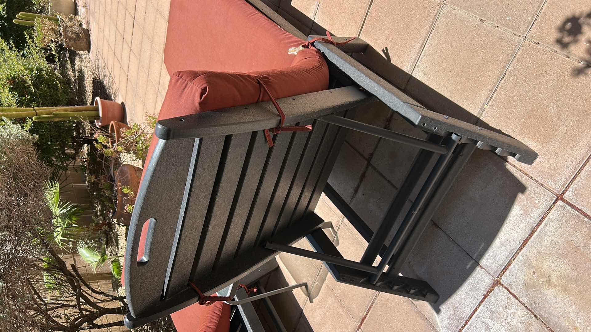 Photo 1 of OUTDOOR RECLINER WITH CUSHION & SMALL TABLE