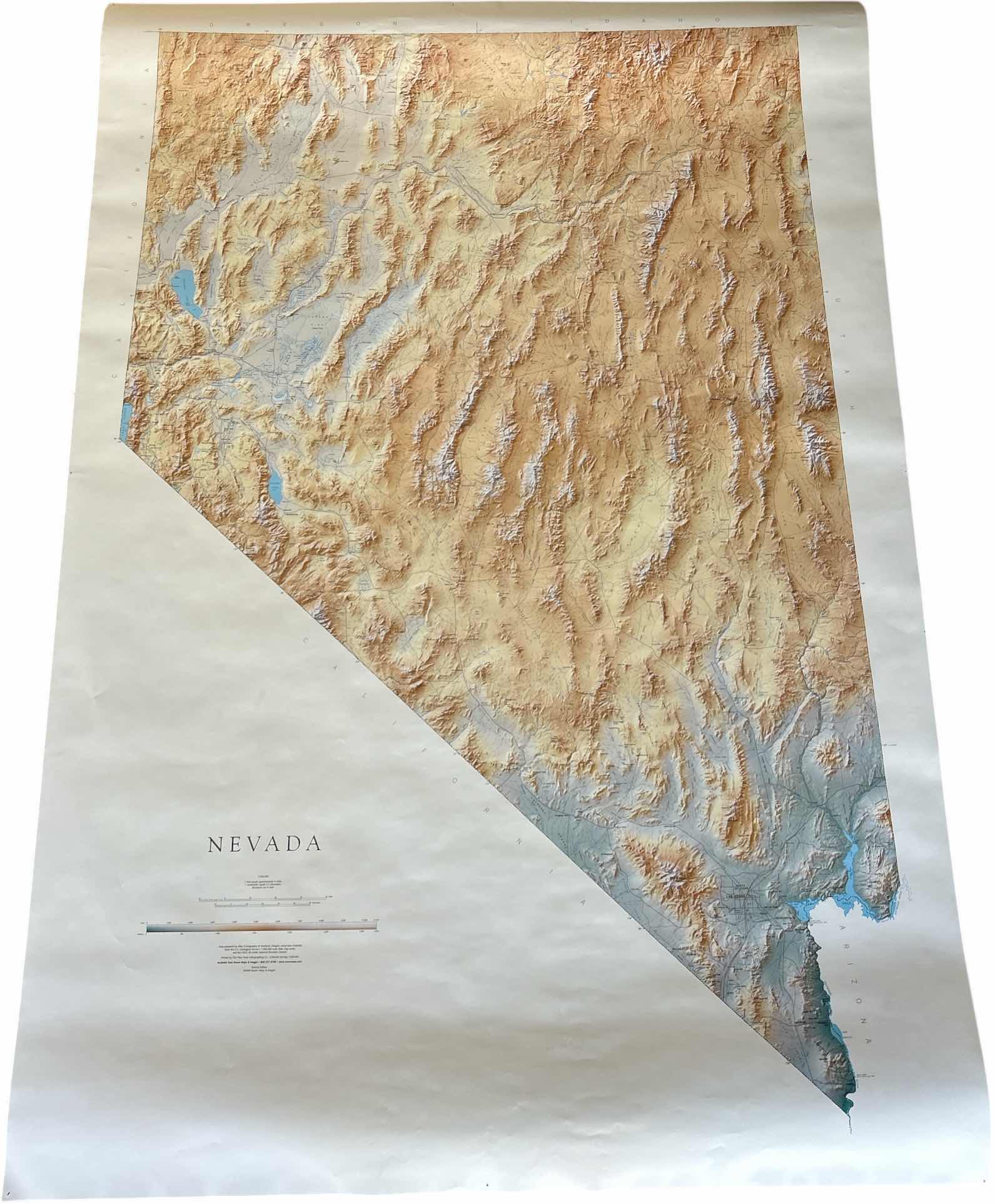Photo 1 of VERY LARGE MAP POSTER OF NEVADA 42” x H60”