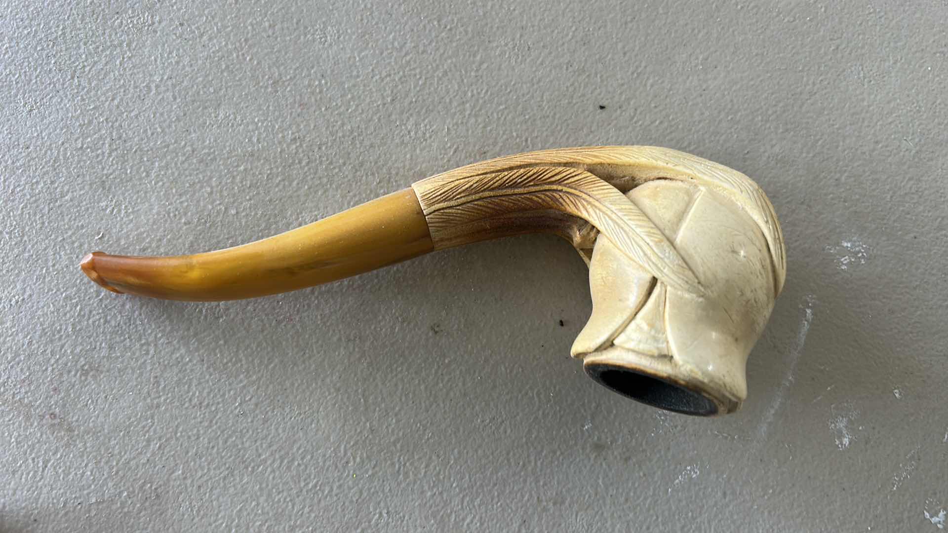 Photo 1 of $450 meerschaum pipe, a type of tobacco pipe crafted from sepiolite, a rare mineral also known as meerschaum with case