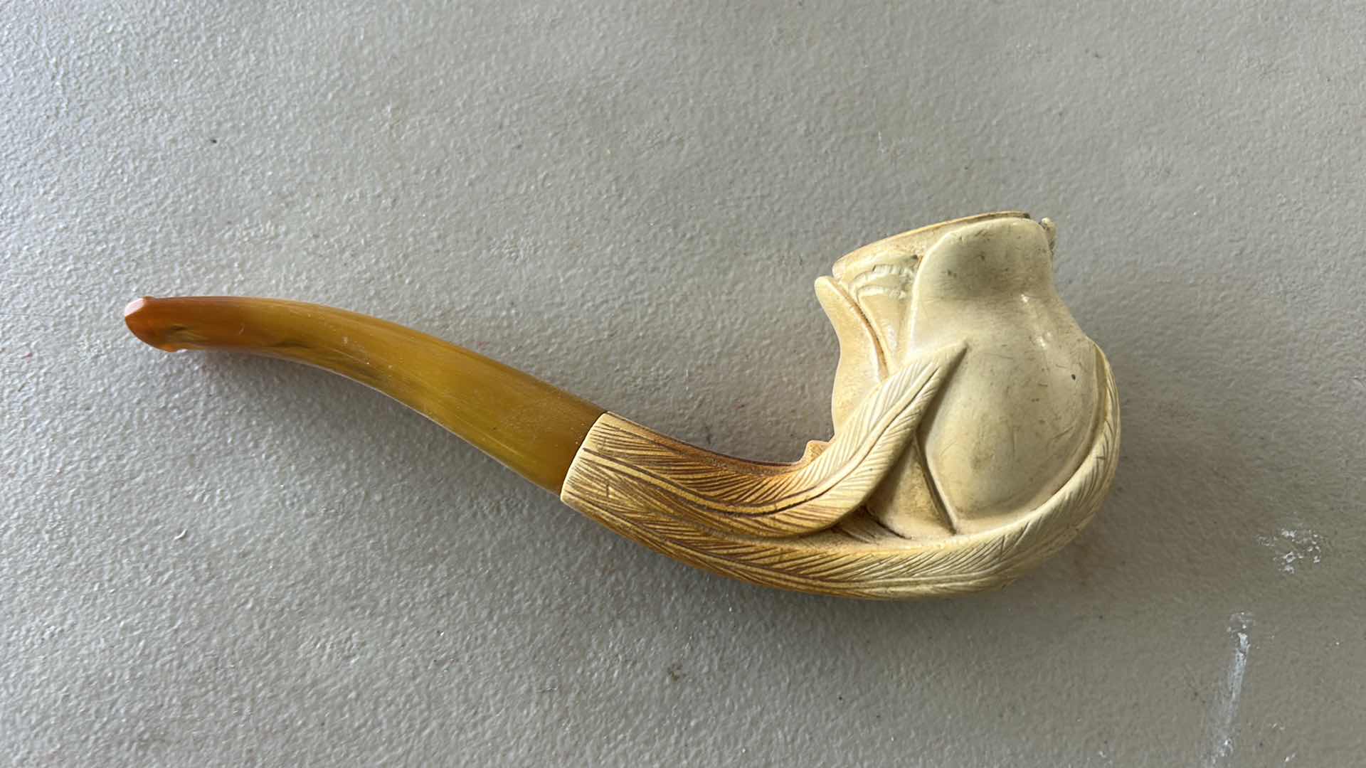 Photo 1 of $450 meerschaum pipe, a type of tobacco pipe crafted from sepiolite, a rare mineral also known as meerschaum with case