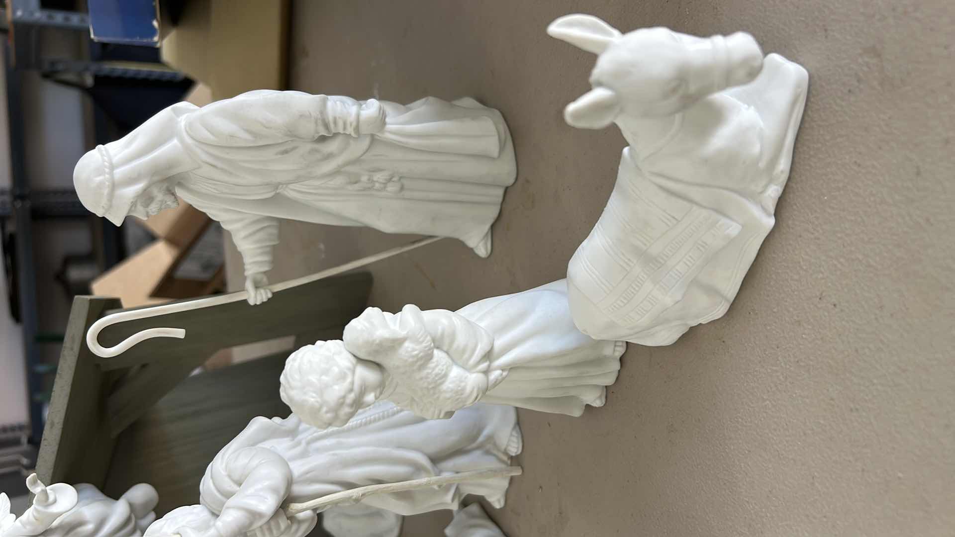 Photo 1 of VINTAGE 13 PC AVON NATIVITY PIECES, STAR AND WOOD STRUCTURE