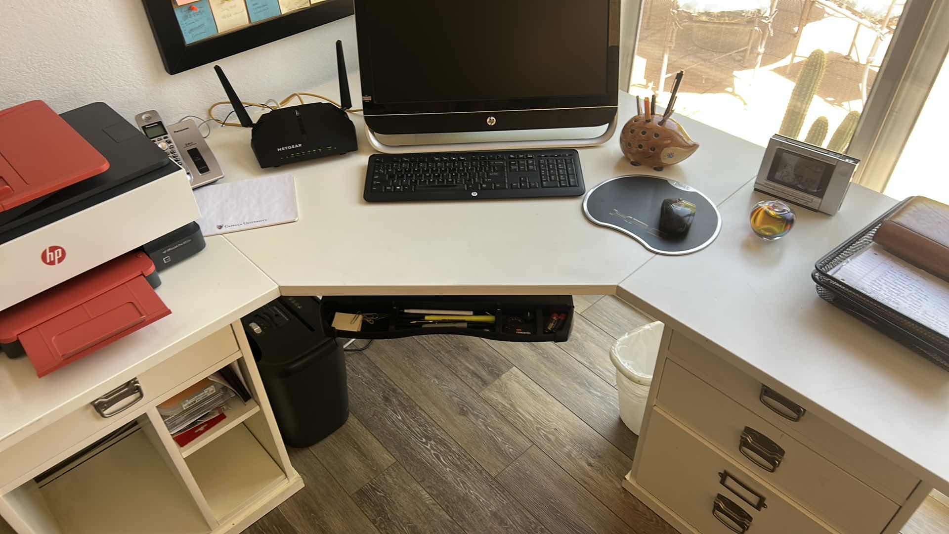 Photo 1 of WHITE 3 SECTION CORNER DESK ( SIDE SECTIONS 23“ x 23“ x H29“, MIDDLE SECTION 57” x 40“ x 29“)
