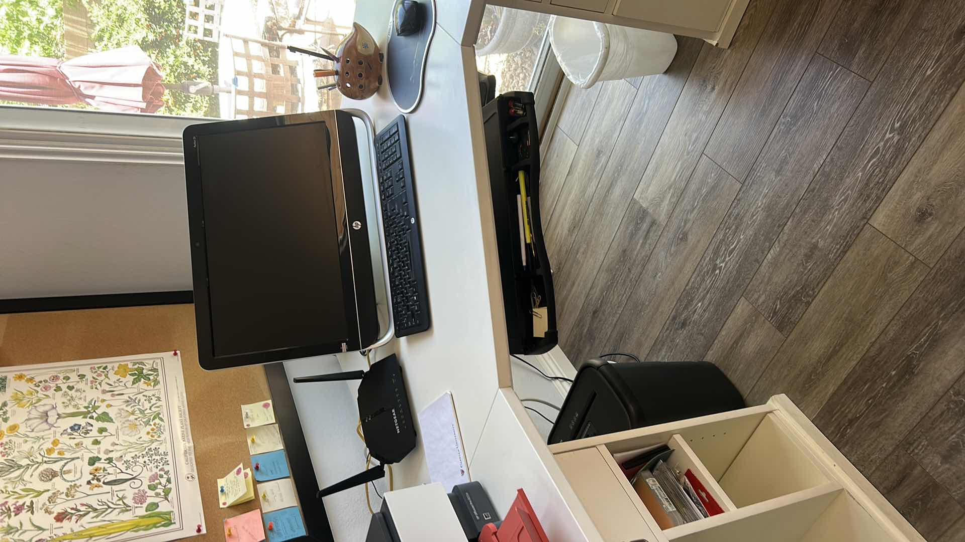 Photo 1 of WHITE 3 SECTION CORNER DESK ( SIDE SECTIONS 23“ x 23“ x H29“, MIDDLE SECTION 57” x 40“ x 29“)