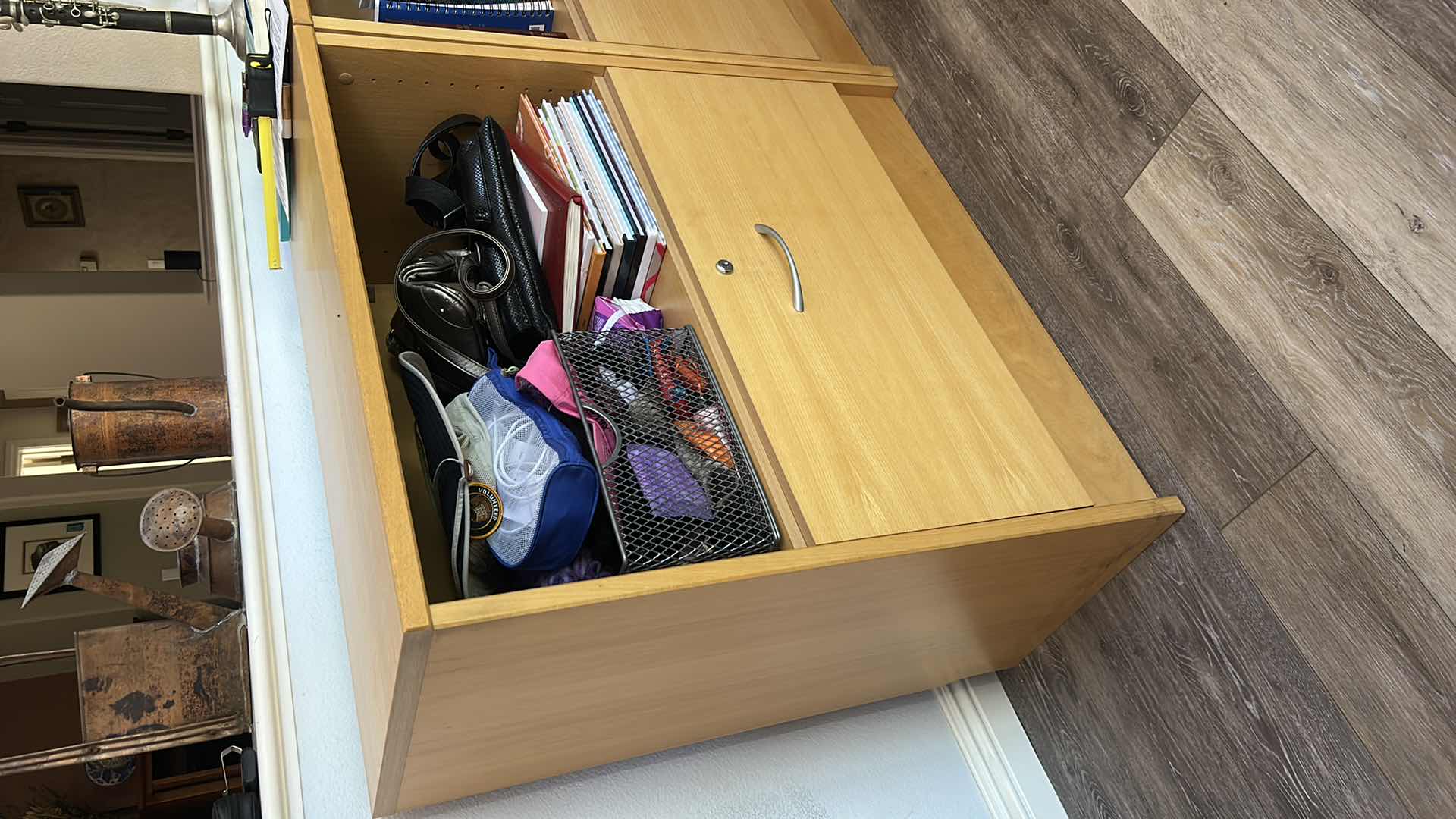 Photo 1 of WOOD CABINET WITH PULL OUT DRAWER 31 1/2“ x 16“ x H33 1/2“