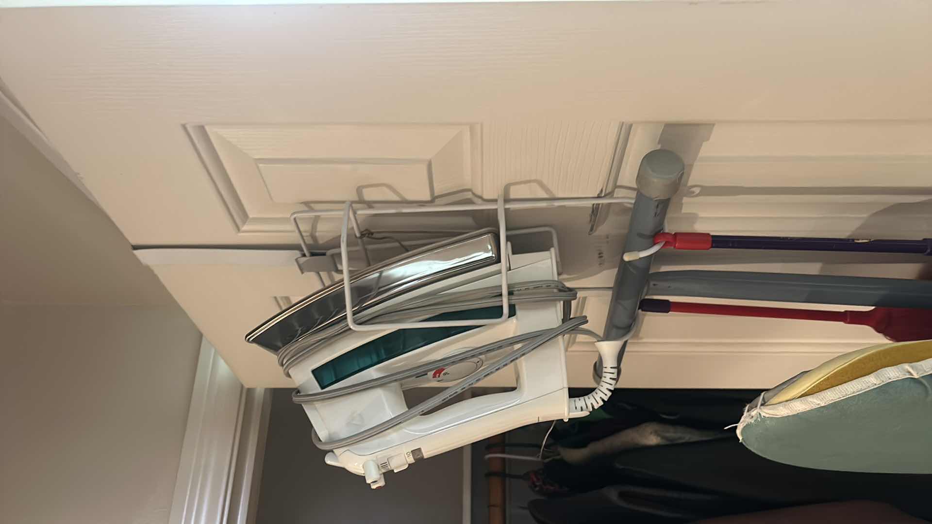 Photo 1 of OVER THE DOIR IRONING BOARD HOLDER, IRON AND IRONING BOARD