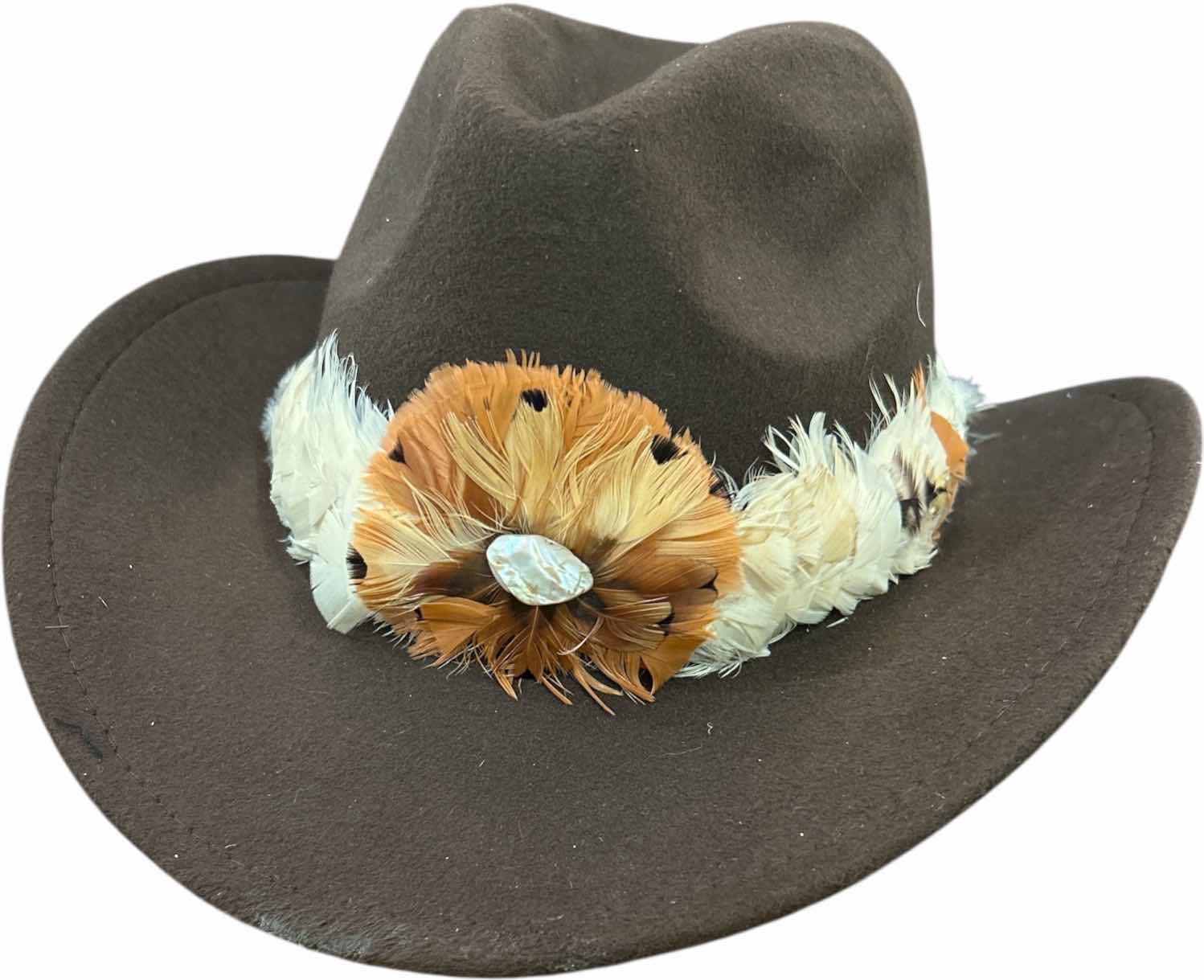 Photo 1 of NEW- CUSTOM WOMENS/MENS BROWN WESTERN STYLE HAT ADJUSTABLE SIZE M-L