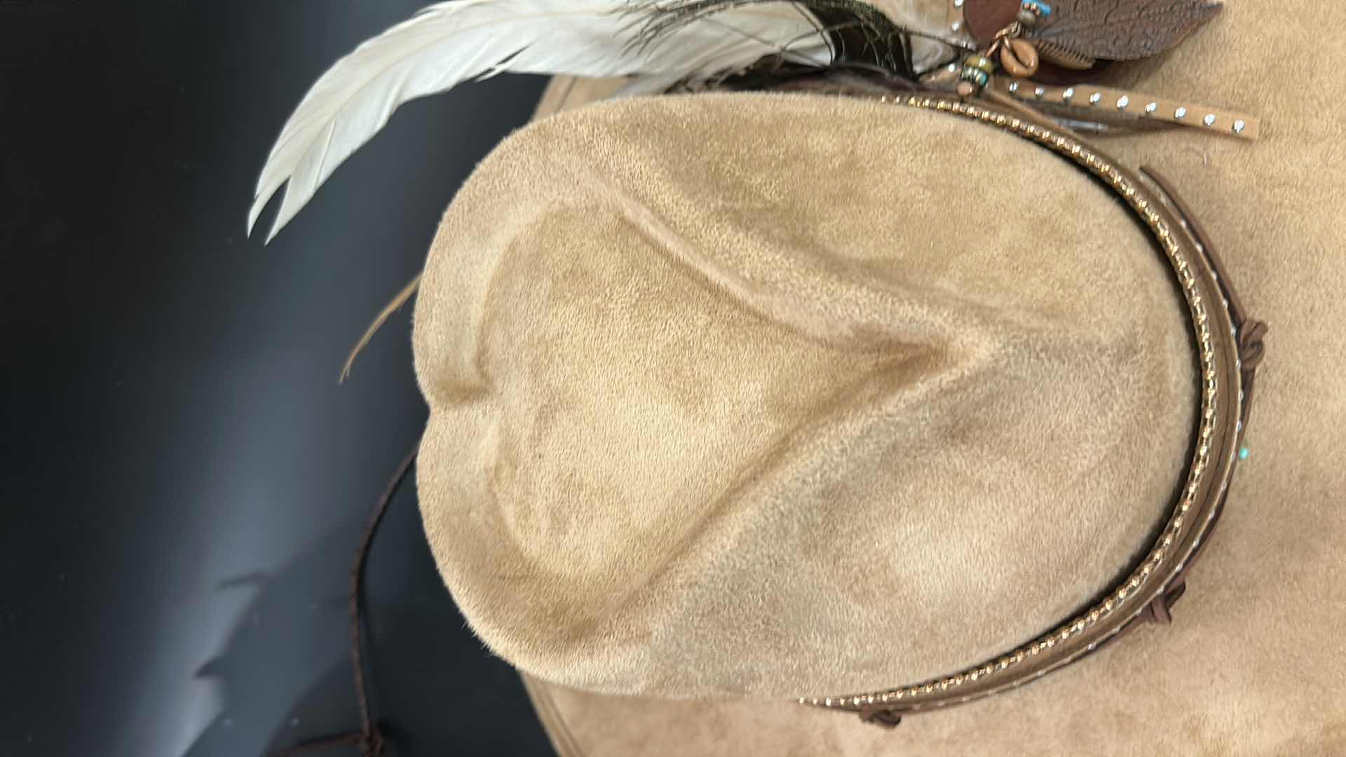 Photo 1 of NEW- CUSTOM WESTERN STYLE COWGIRL HAT WITH HEART CROWN SIZE MED