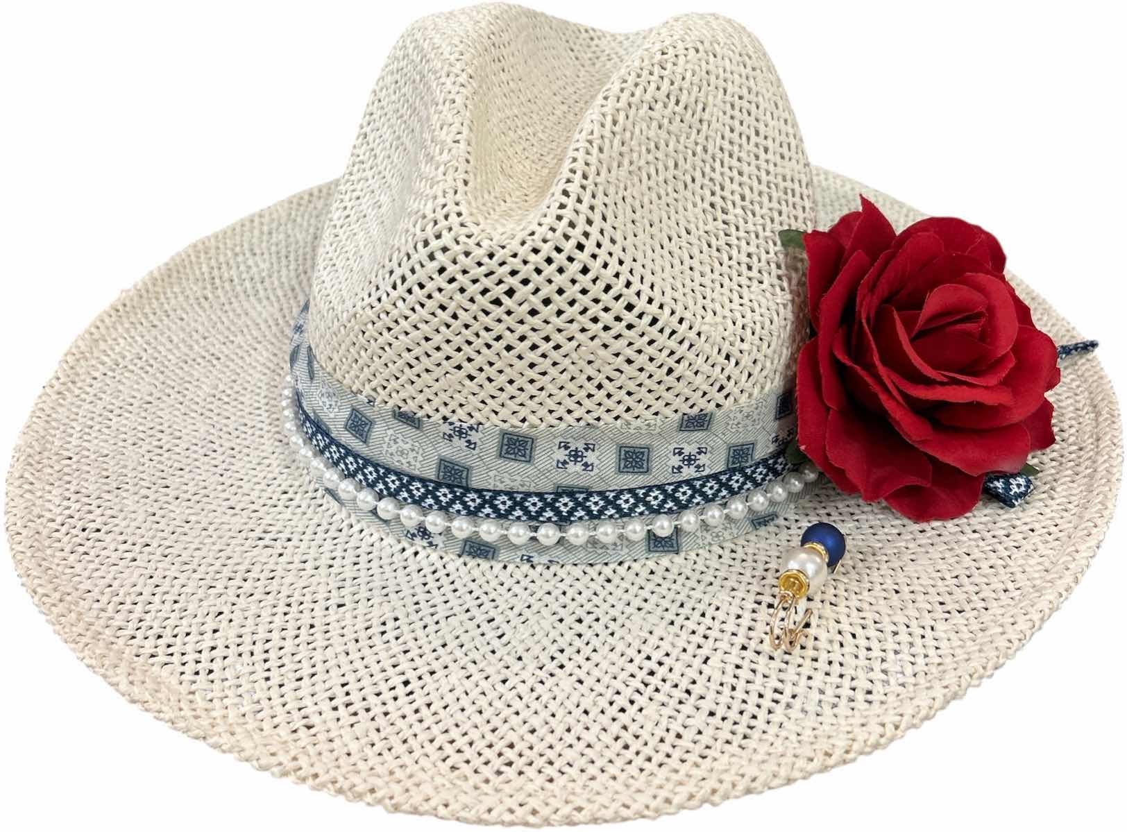 Photo 1 of NEW- CUSTOM COATED STRAW WESTERN STYLE HAT SIZE MED/L