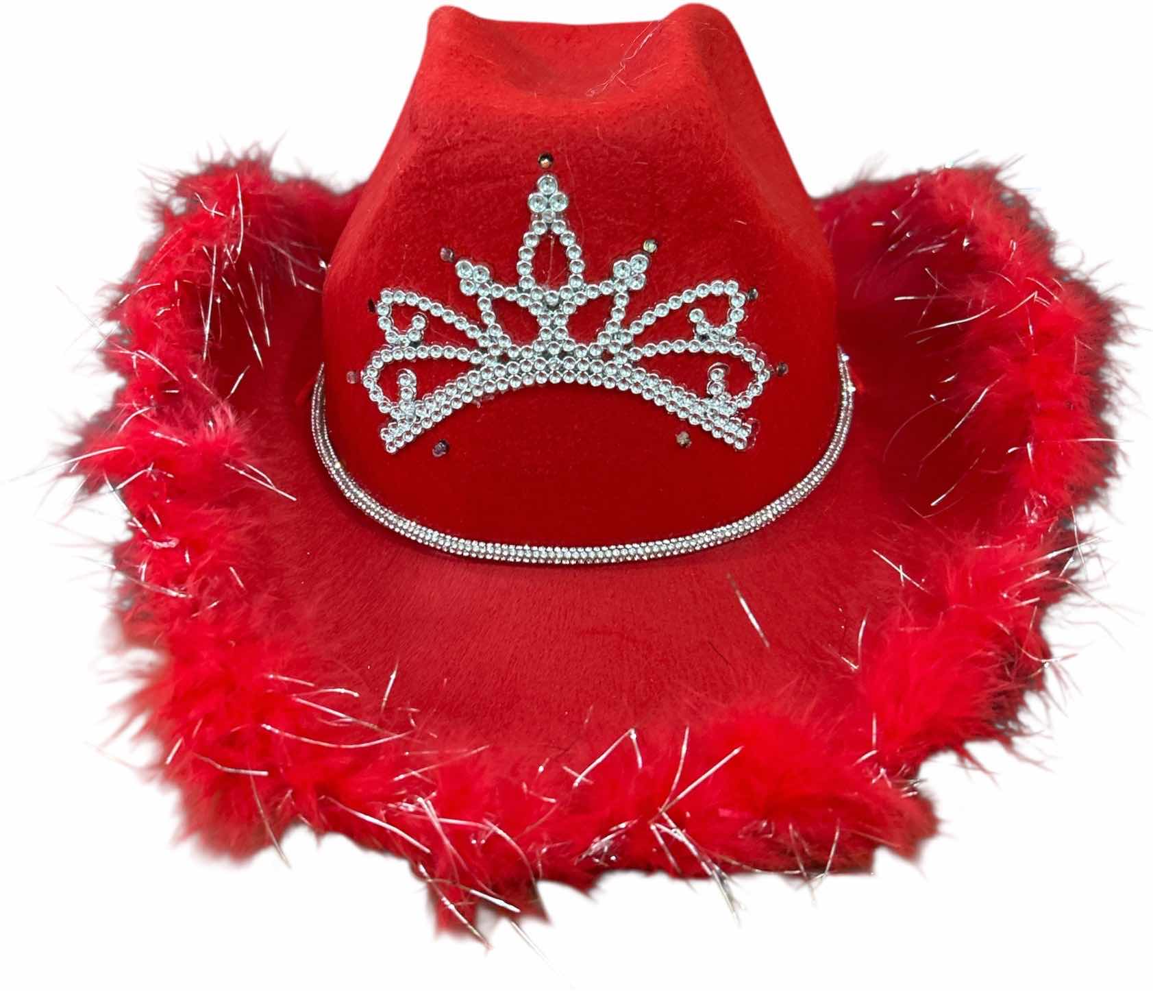 Photo 1 of NEW- WOMENS LIGHT UP RED QUEEN FANCY COWGIRL HAT