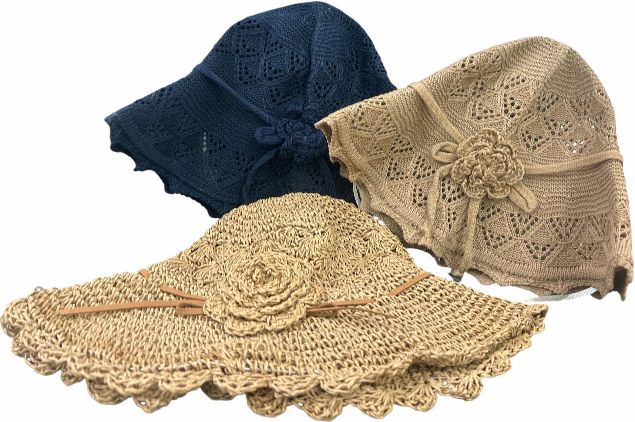 Photo 1 of NEW - 3 WOMENS STRAW HATS