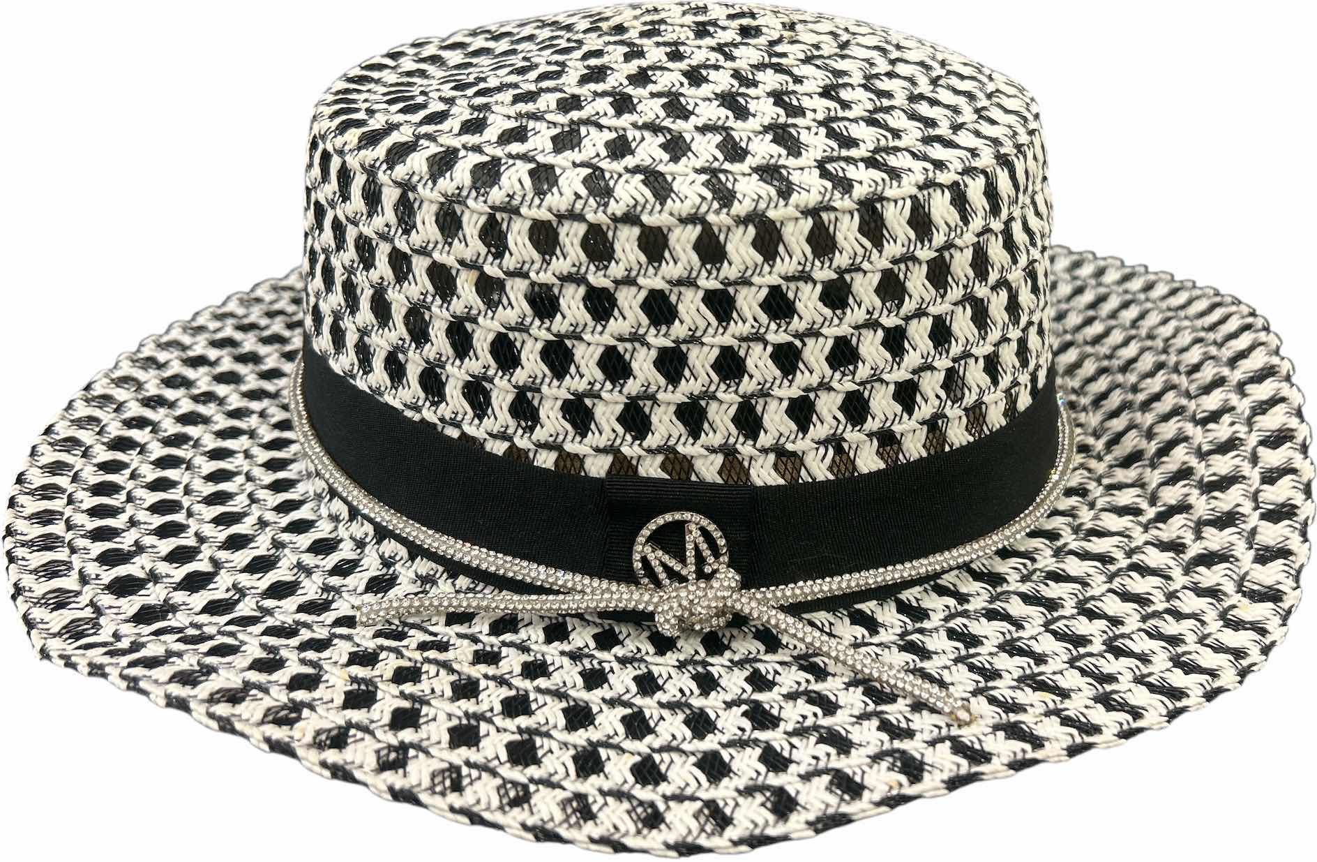 Photo 1 of NEW- WOMENS BLACK AND WHITE PAPER  HAT SIZE M