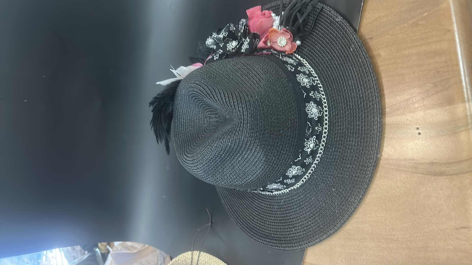 Photo 1 of NEW- WOMENS BLACK FEDORA STYLE CUSTOM HAT SIZE MED