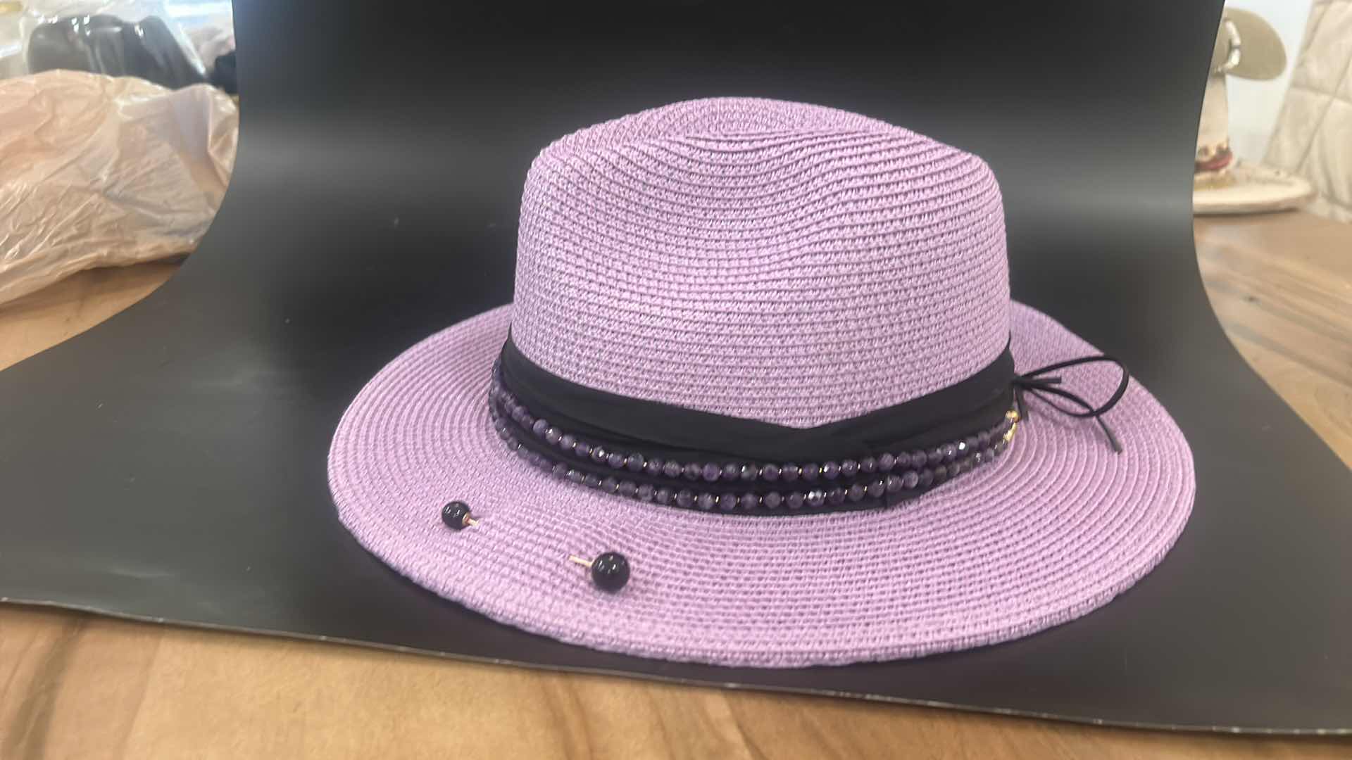 Photo 1 of NEW- WOMENS LAVENDER FEDORA STYLE CUSTOM HAT SIZE MED