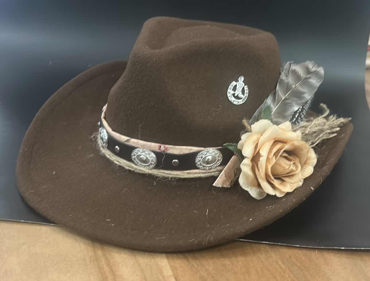 Photo 1 of NEW- WOMENS WESTERN STYLE COWGIRL CUSTOM HAT SIZE MED