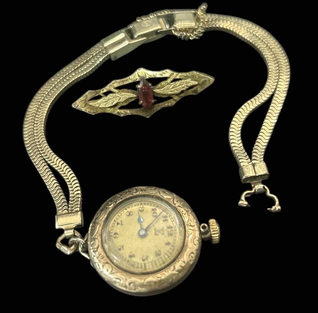 Photo 1 of VINTAGE WATCH AND PIN