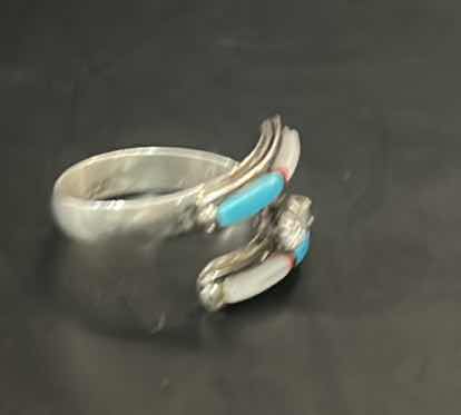 Photo 1 of STERLING SILVER RING WITH TURQUOISE EST SIZE 8
