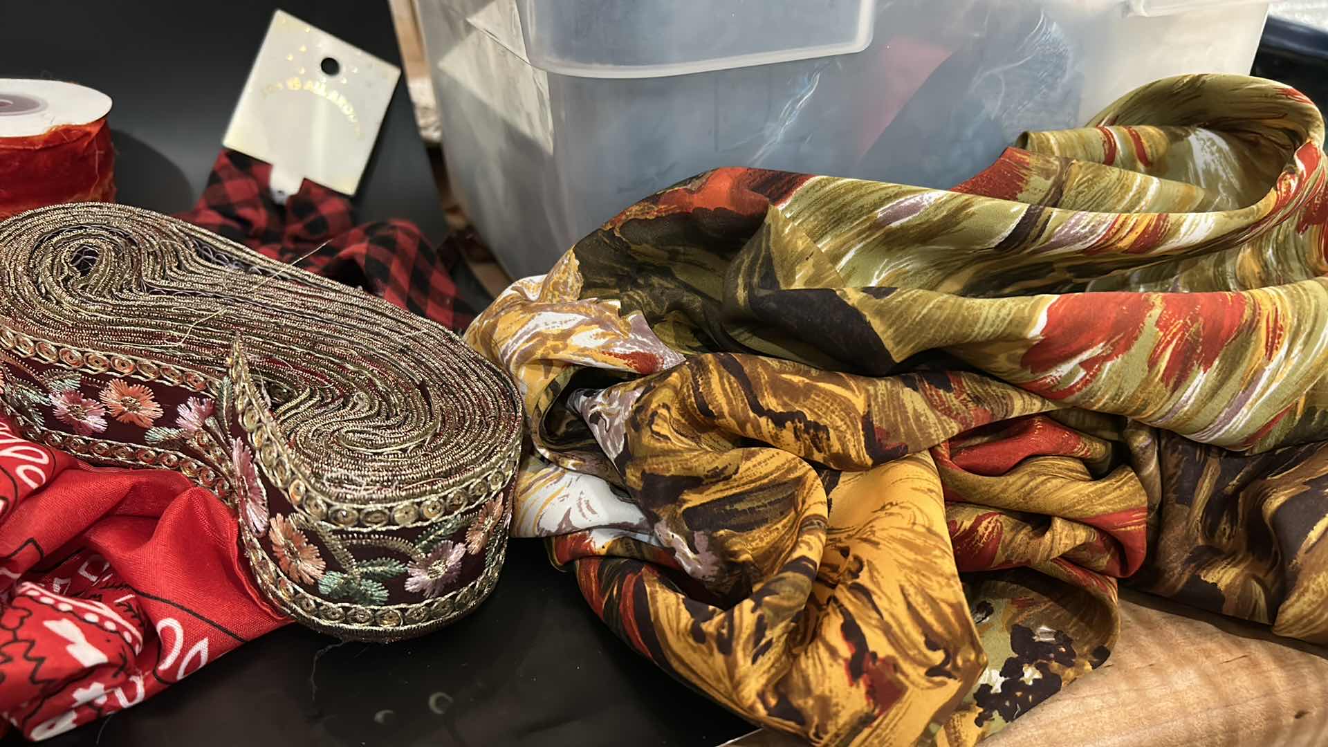 Photo 1 of CRAFTING SUPPLIES- BANDANAS, RIBBON, FABRIC TIES AND MORE