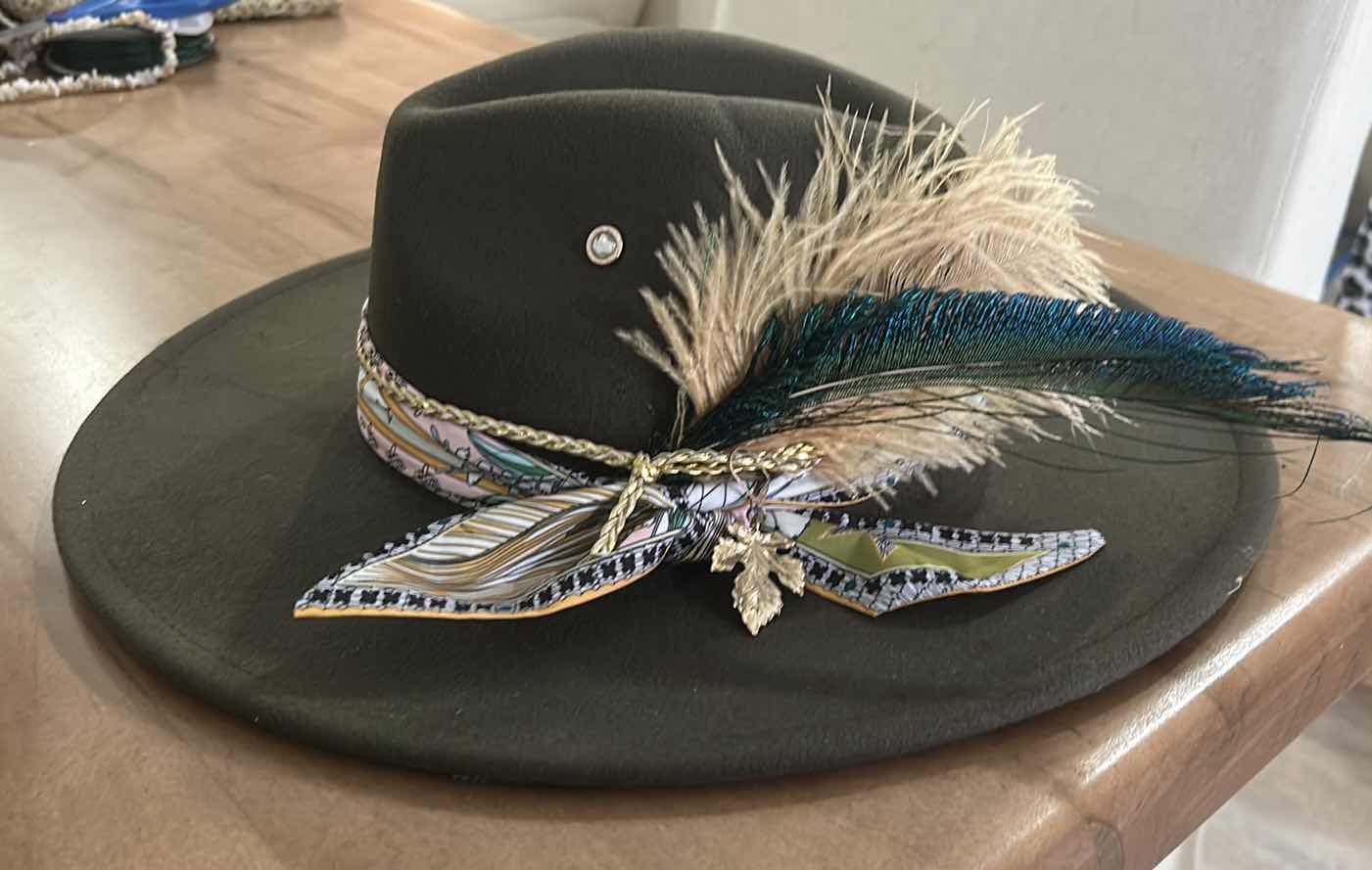 Photo 1 of NEW - CUSTOM DARK GREEK WESTERN STYLE FEDORA  ADJUSTABLE SIZE M-L