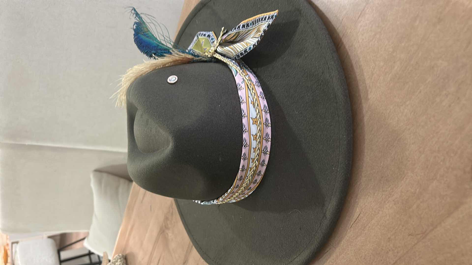 Photo 1 of NEW - CUSTOM DARK GREEK WESTERN STYLE FEDORA  ADJUSTABLE SIZE M-L