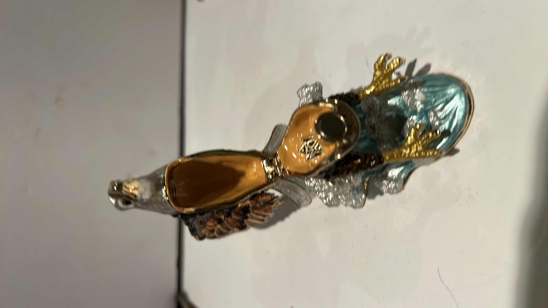 Photo 1 of BEJEWELED EAGLE TRINKET BOX H4.5”