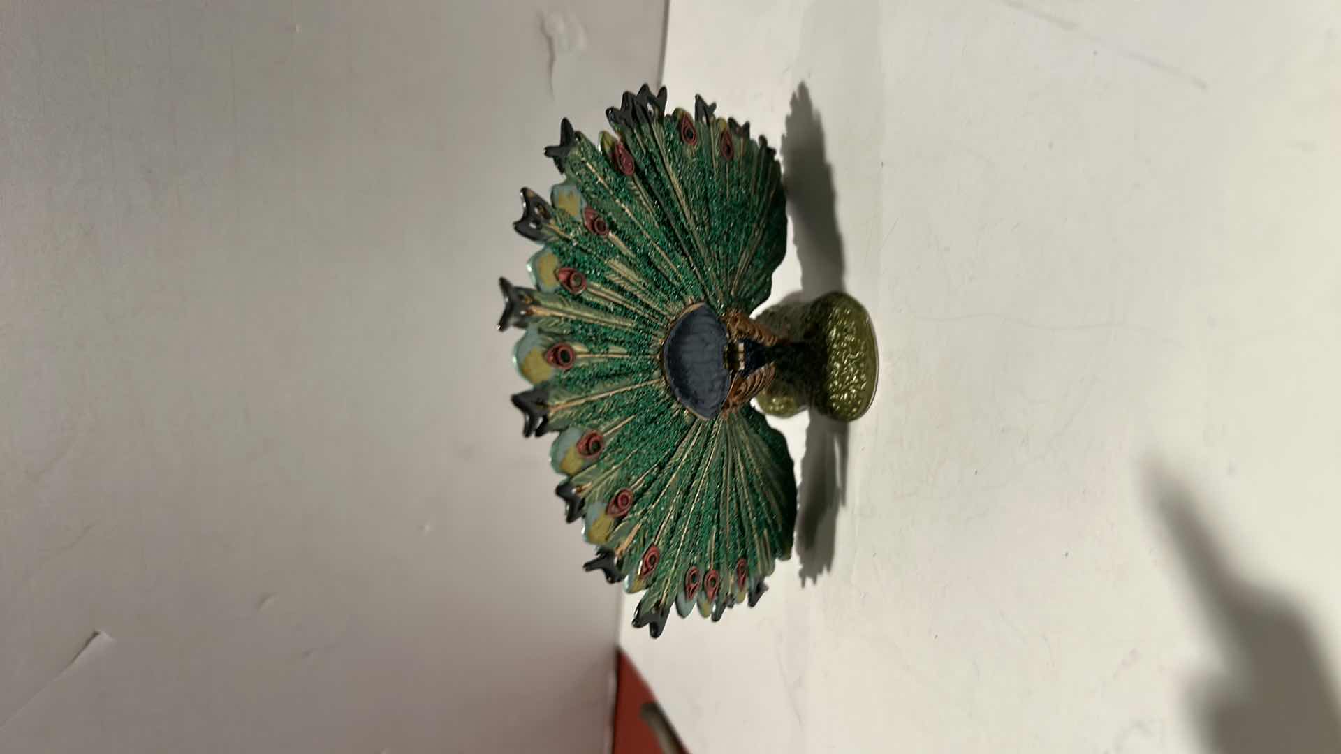 Photo 1 of BEJEWELED PEACOCK TRINKET BOX H3”