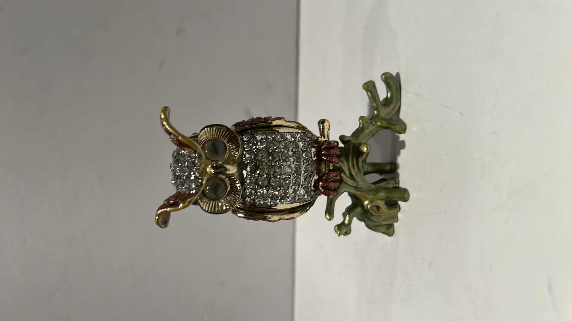 Photo 1 of BEJEWELED OWL TRINKET BOX H4”