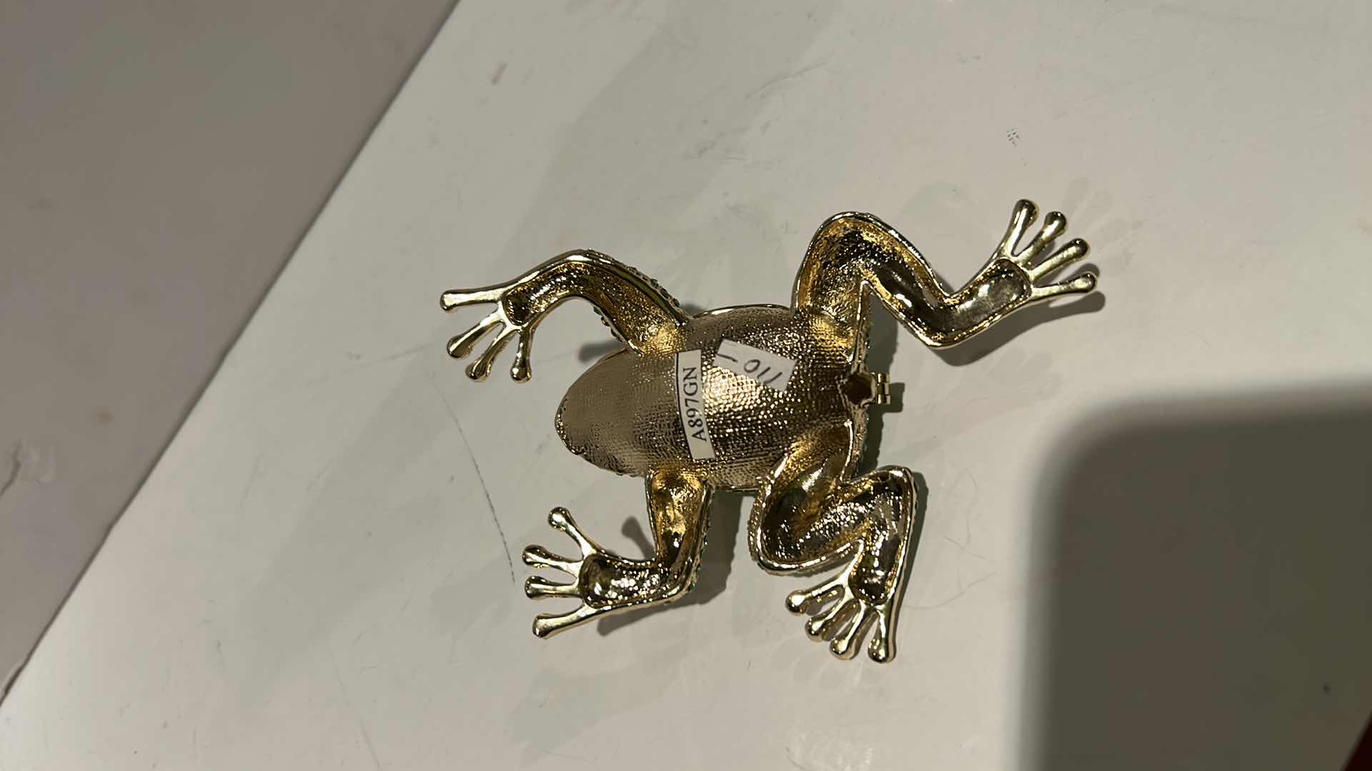 Photo 1 of $110 BEJEWELED FROG TRINKET BOX H1.5”