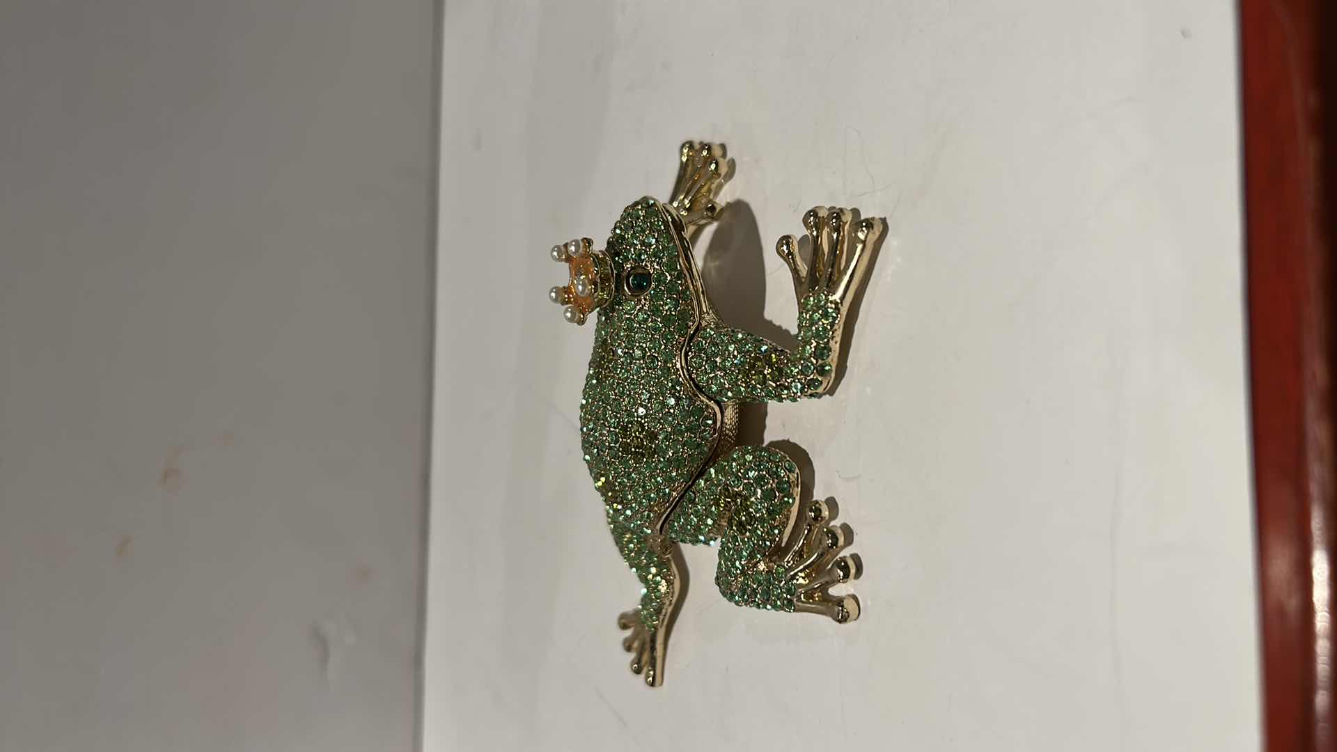 Photo 1 of $110 BEJEWELED FROG TRINKET BOX H1.5”