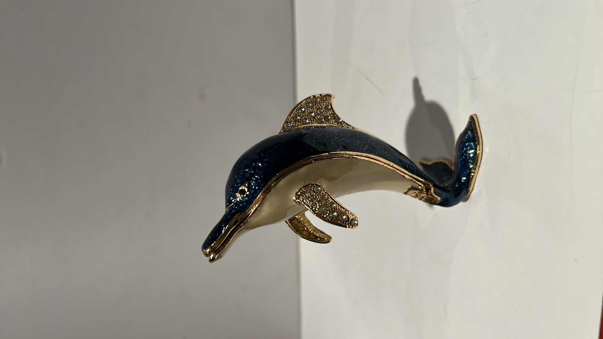Photo 1 of BEJEWELED DOLPHIN TRINKET BOX H4.5”