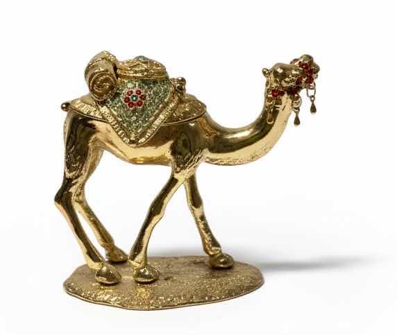 Photo 1 of BEJEWELED CAMEL TRINKET BOX H4”