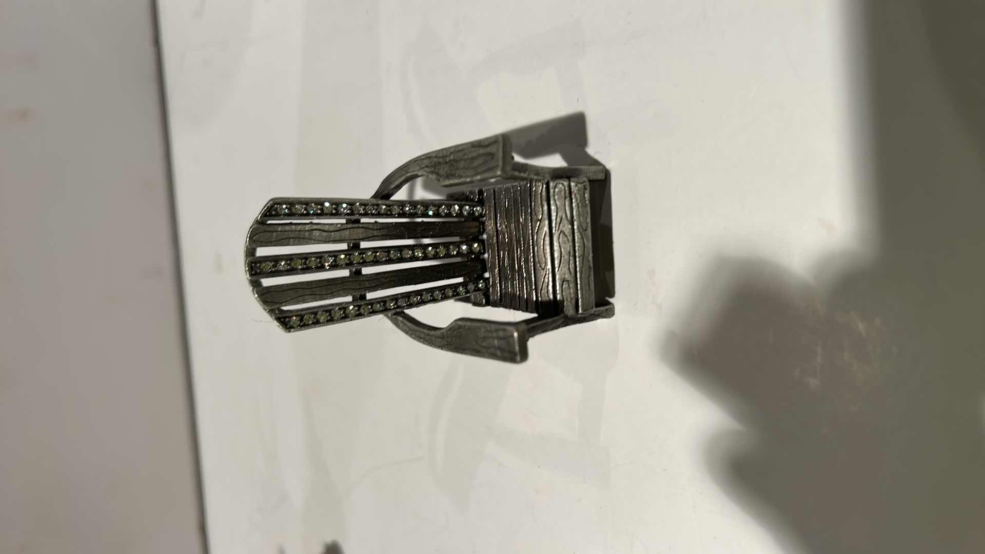 Photo 1 of 3 BEJEWELED MINI ITEMS- MONKEY BUSINESS CARD AND PEN HOLDER, CHAIR, & FISH H4”