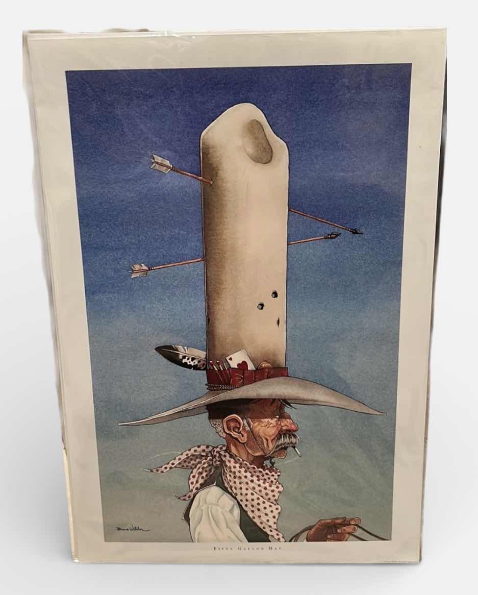 Photo 1 of “15 GALLON HAT” PRINT BY DAVE WILDER ARTWORK 13” x H19”