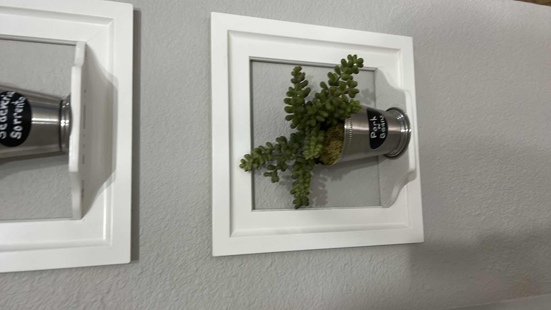 Photo 1 of WHITE WALL MOUNTED PLANTERS SET OF 3. 12” x 12”