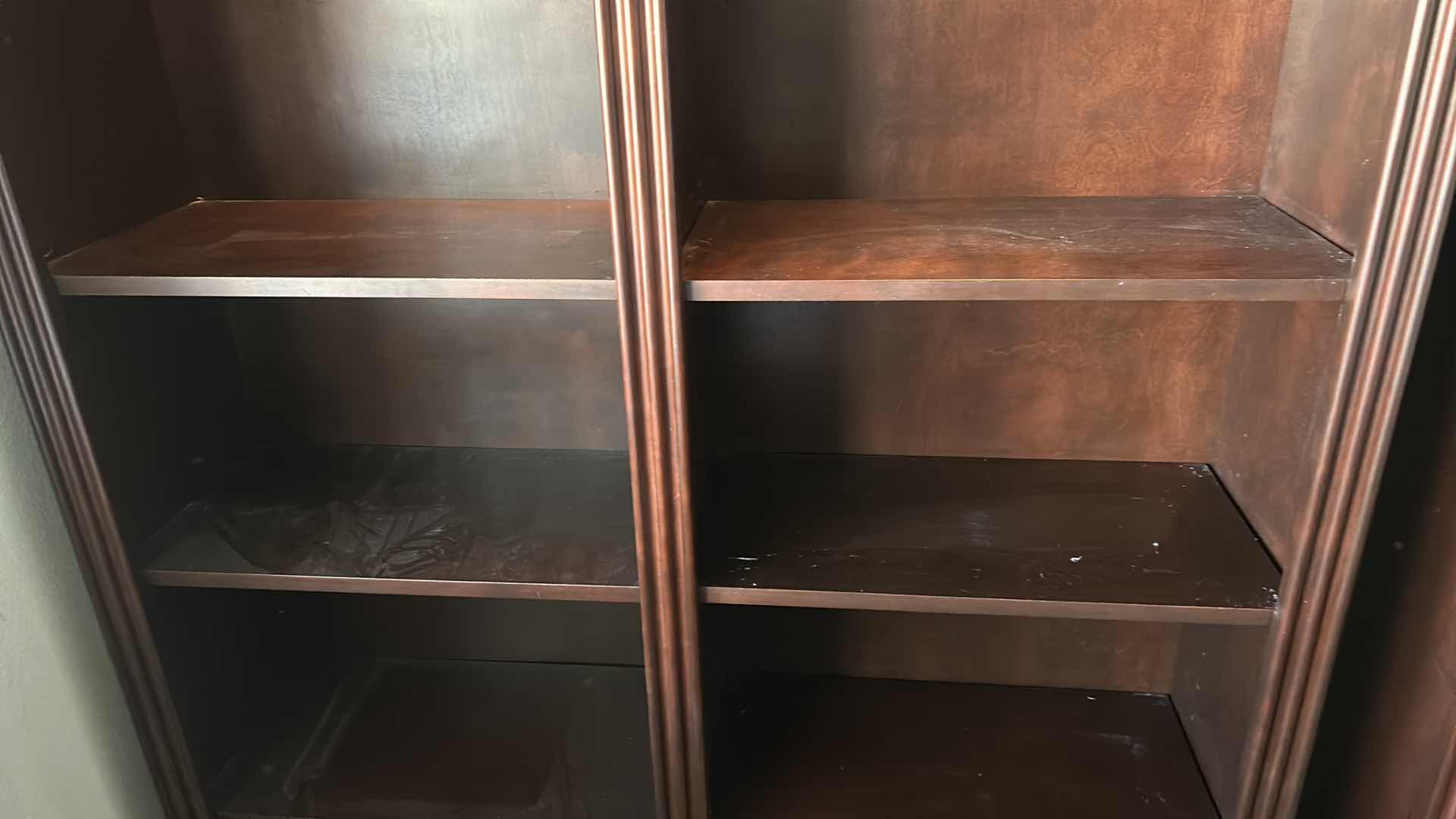 Photo 1 of LIGHTED WOOD BOOKSHELVES 8 WOOD SHELVES AND 4 WITH GLASS 53“ x 17“ x 85“