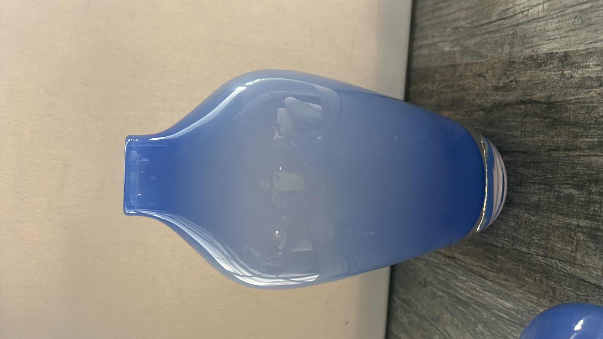 Photo 1 of 3 BLUE GLASS VASES (TALLEST H9 1/2”)