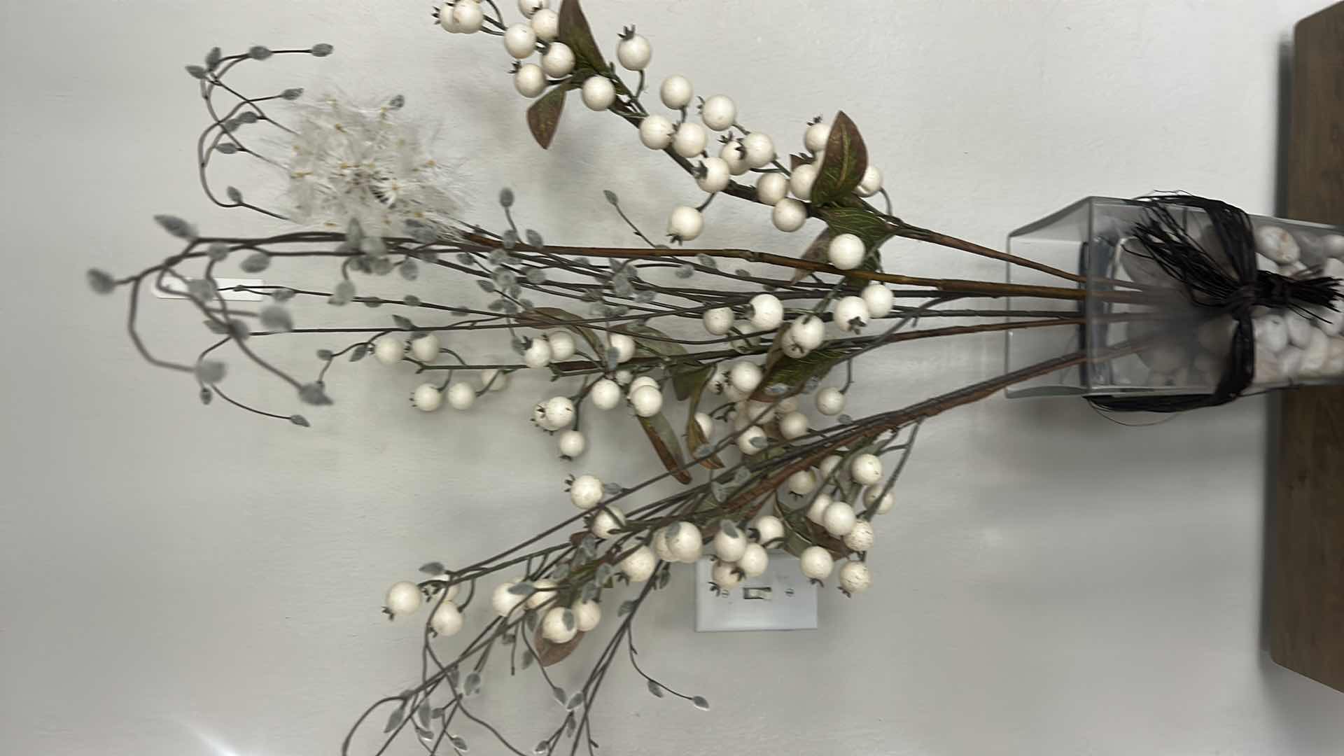 Photo 1 of GLASS VASE WITH DRY FLOWERS H38”