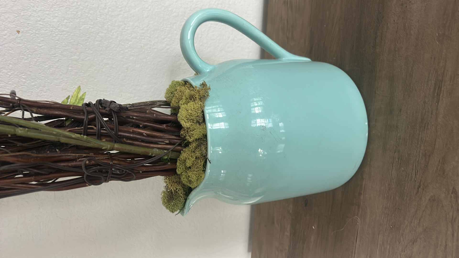 Photo 1 of CERAMIC BLUE PITCHER WITH REEDS H41”