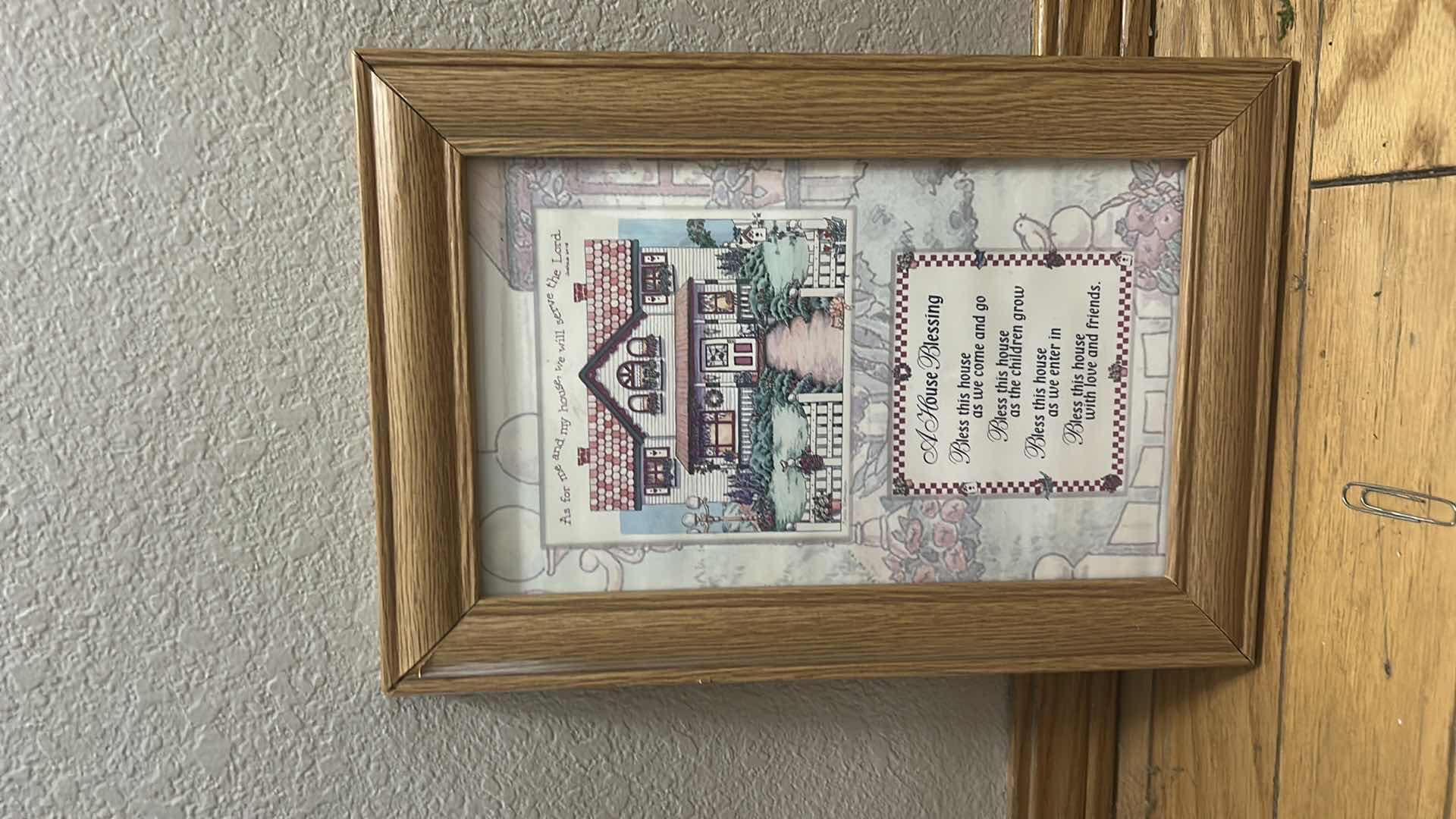 Photo 1 of WOOD FRAMED “A HOME BLESSING” ARTWORK 10” x H15”